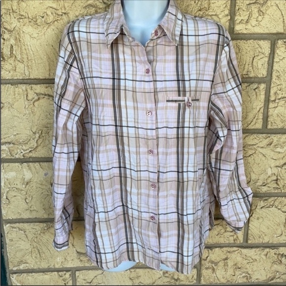 Allison Daley plaid button up shirt button up pearl buttons western - Picture 13 of 13